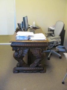 Great Carved German Antique Eagle Desk 05BL126