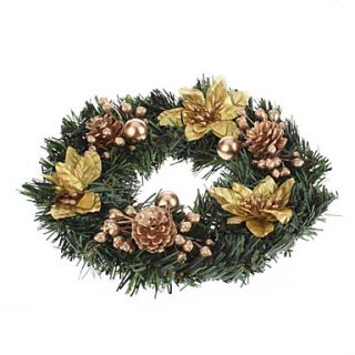EUR € 7.81   10 Pine Wreath med bolde, Guld blomst og pinjekerner