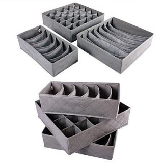 USD $ 19.49   Set Of 3 Bamboo Charcoal Storage Boxes,