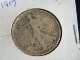 1917 Walking Liberty Half Dollar in Very Good Condition 90 Silver w