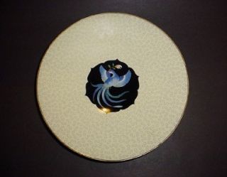 Japanese Cloisonne Enamel Inaba Signed Bird Plate Dish Charger N R