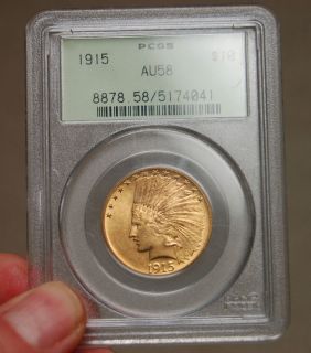 1915 Indian 10 Dollar Gold Coin AU58
