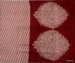 Indian Pure Silk Vintage Sari 5 Yard Fabric Print Weaving Design Quilt