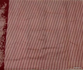Indian Pure Silk Vintage Sari 5 Yard Fabric Print Weaving Design Quilt