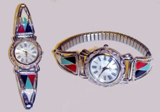 Collezio Ladies Silver and Enamel Aztec Indian Watch NWOT