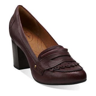 Indigo by Clarks Womens Town Green Burgundy Leather Dress Shoes 63140