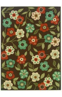 Floral Indoor Outdoor Large New Area Rug Carpet Brown 7 10 x 10 10