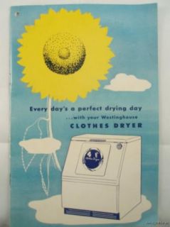 Vintage Westinghouse Clothes Dryer Manual 1950 Book