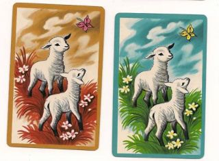 Swap Playing Cards 2 Single Lambs Sheep