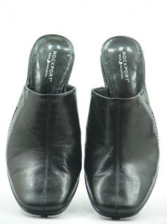 Rockport Santa Inez Black Wedge Slides Mules Shoes 8 W