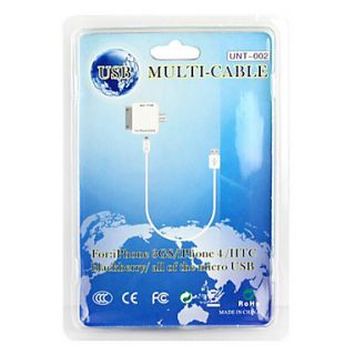 USD $ 3.99   Universal USB Cable for iPhone, HTC, Blackberry (45cm
