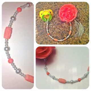 Baby Boutique Beaded Pacifier Holder Clip and Mommy Baby Bracelets