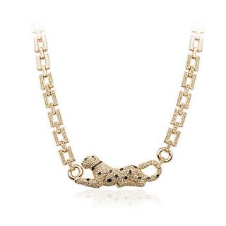 USD $ 47.99   Austrian Crystal Cheetah Pendant Necklace,