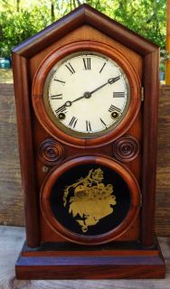 Antique E Ingraham Shelf Clock Rosewood Gold Fruit Pat 1871 Victorian