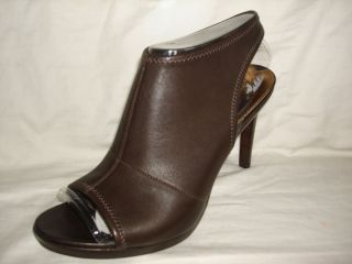 Via Spiga Inga Womens Shoes Size 10 Open Toe Pumps Heels Brown Leather