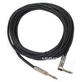 Pro Guitar Instrument Cable 20ft Right Angle to Straight 1 4