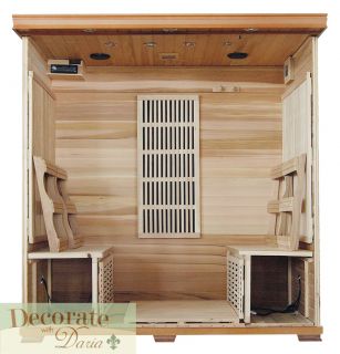 KLONDIKE  4 Person Cedar Infrared Sauna with Carbon Heaters