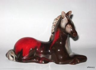 Canadiana Pottery Vintage Pony Horse Figurine Red White