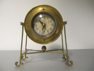 Timeworks Inc by Uttermost Solid Brass Mantel Shelf Clock Vintage