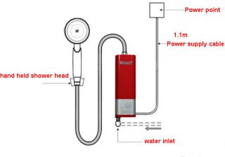 Portable Electric Hot Water Heater Shower System Instant Hot Shower