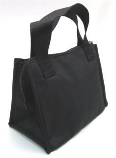 INSULATED LUNCH BAG ~ LUNCH TOTE BLACK & BLACK ~ MEDIUM TOTE ~ NEW