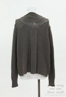 Inhabit Dark Grey Cotton Cashmere V Neck Sweater Size L New