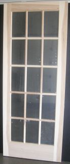 Hickory 15 Lite Interior French Door True Divided Lite w Flat Clear