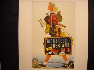 Reprint Vintage Travel Poster Luzern Interlaken