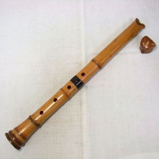   Real Japanese traditional wind instrument made of bamboo SHAKUHACHI