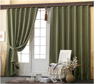 HN001 Pastel Thermal Insulated Blackout Curtains Khaki Sz 150x90