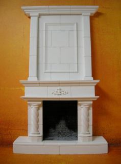Dollhouse Miniature Cast Twisted Column Fireplace 1095