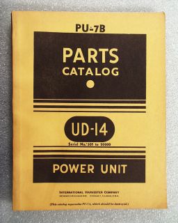 IHC International Harvester UD 14 Power Unit Parts Catalog PU 7B 5
