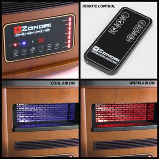  color wood feature portable heater cooler with plasma ion air purifier