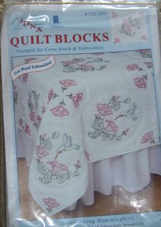   Embroidery 18 Quilt Blocks INTERLOCKING HUMMINGBIRD quilt squares
