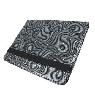 Silver Black Swirl Mock Croc iPad Tablet PC Cover