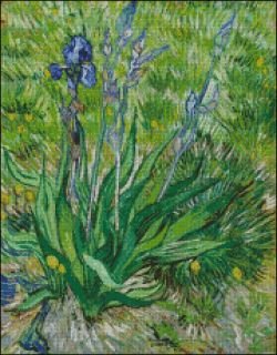 Van Gogh Iris Plant Cross Stitch Pattern