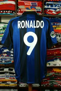 Inter Milan Home 2001 02 Ronaldo 9 Brazil Barcelona Maglia Jersey