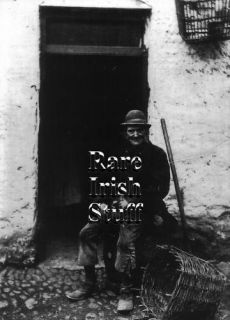Old Irish Farmer His Cottage Traditional Ireland