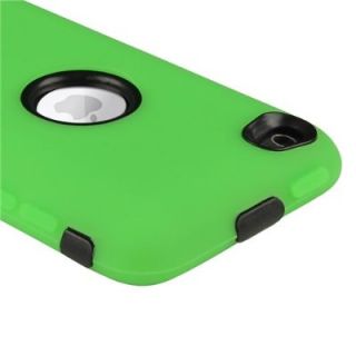 For iPod Touch 4 4G 4th Gen Protector Deluxe Green Hard Silicone Skin