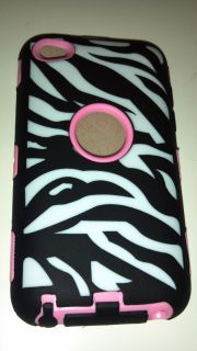 new✿ Zebra Case w Pink Otter Type Box iPod Touch 4th Generation