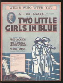  in Blue 1921 Whos Who with You Ira Gershwin BWY Sheet Music