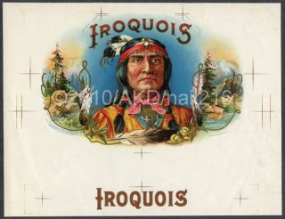 Iroquois Brave Indian on Vintage Calvert Cigar Label Proof Art with