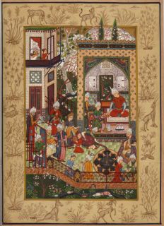 Indo Persian Painting Handmade Mirza Ali khamsa of Nizami 16 C