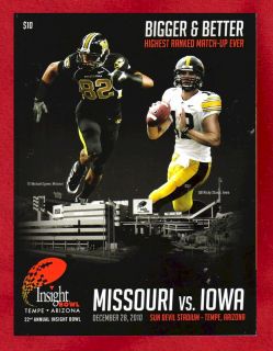 Iowa Hawkeyes 2010 Official Insight Bowl Game Program