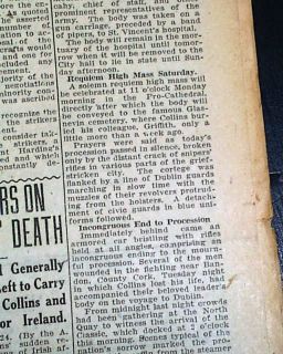 1922 Michael Collins Irish Free State Assassination Republican Army in