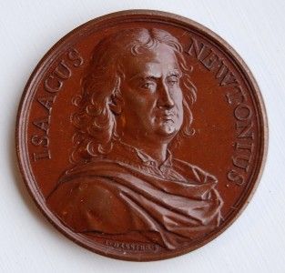 Sir Isaac Newton Bronze Medal 1733 Dassier RARE Nicely Struck Gem