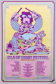 Jimi Hendrix Isle of Wight Concert Poster 1970