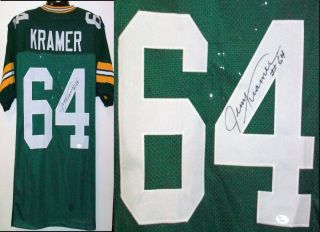 Jerry Kramer Signed Autographed Green Bay Packers Jersey JSA Witness