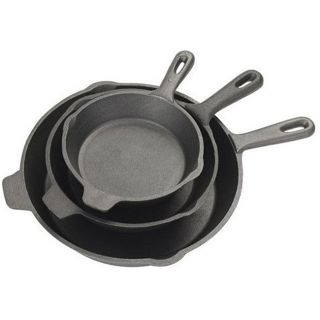 Classic 3 Piece Ktchen Cookware Cast Iron Skillet Cast Iron Frying Pan