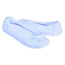 Isotoner Micro Terry Ballet Style Slippers Lt Blue New